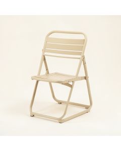 Cedar Brook Folding Outdoor Chair - Beige (synthetic illustration; no displayed measurements)