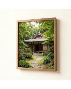 A Japanese Farmhouse Photographic Print (synthetic illustration; no displayed measurements)