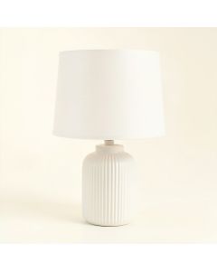 Willow Bend Table Lamp With A Plain Fabric Shade - White (synthetic illustration; no displayed measurements)