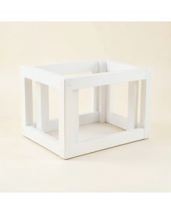 Linden Bridge Empty Furniture-Style Pet Crate - White (synthetic illustration; no displayed measurements)