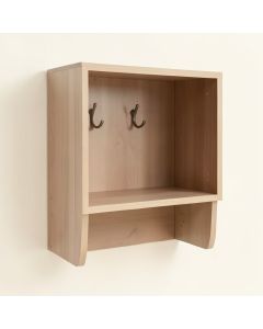 Hanging Storage Cabinet & Hook Wall Shelf (synthetic illustration; no displayed measurements)