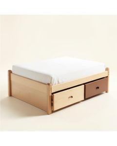Dolby Twin Solid Wood Bed With Drawers (synthetic illustration; no displayed measurements)