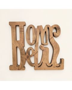 Home Serif Block Font Wood Sign Home Gallery Wall Décor (synthetic illustration; no displayed measurements)