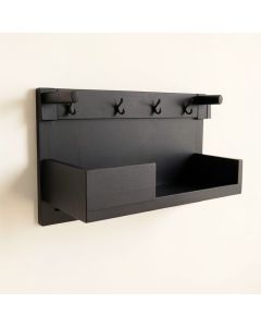 Shore Crossing Wall-Mounted Entryway Organizer Shelf - Black (synthetic illustration; no displayed measurements)