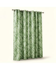 Bamboo Leaves Design Beaded Floral Sheer Single Curtain Panel (synthetic illustration; no displayed measurements)