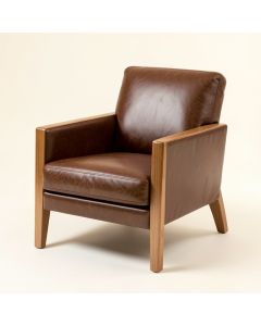 Agee 26.5 '' Wide Top Grain Leather Armchair (synthetic illustration; no displayed measurements)