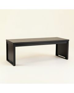 Spruce Arc Narrow Outdoor Storage Bench - Black (synthetic illustration; no displayed measurements)