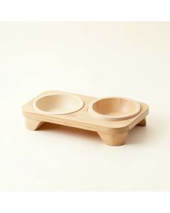 Birch Canyon Pet Feeding Stand With Two Plain Empty Bowls - Ivory (synthetic illustration; no displayed measurements)