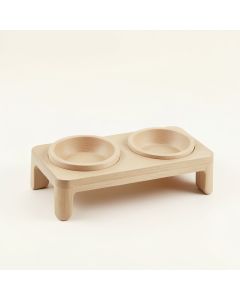 Olive Brook Pet Feeding Stand With Two Plain Empty Bowls - Beige (synthetic illustration; no displayed measurements)