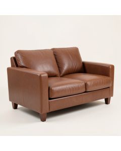 Cordova 67 '' Genuine Leather Square Arm Loveseat (synthetic illustration; no displayed measurements)