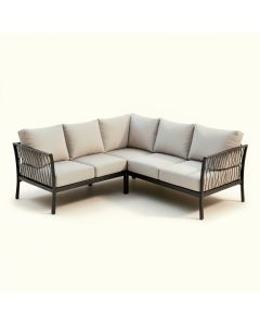 Hampton Patio Sectional With Cushions (synthetic illustration; no displayed measurements)