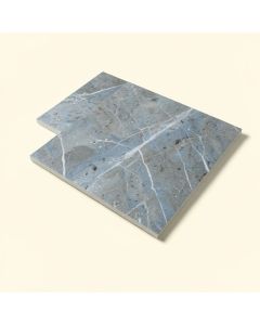 Chevron Random Sized Marble Mosaic Tile In Gray/Blue (synthetic illustration; no displayed measurements)