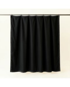 Olive Dale Shower Curtain Hanging Flat From A Plain Rod - Black (synthetic illustration; no displayed measurements)