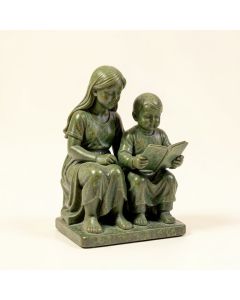 Girl And Boy Reading Statue (synthetic illustration; no displayed measurements)