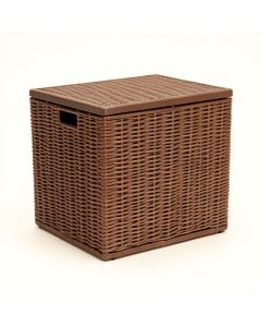 73 Gallon Resin Wicker Deck Box (synthetic illustration; no displayed measurements)