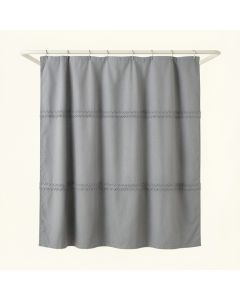 Hill Dale Shower Curtain Hanging Flat From A Plain Rod - Gray (synthetic illustration; no displayed measurements)