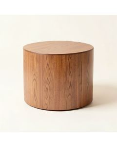 Limones Solid Wood Drum Coffee Table (synthetic illustration; no displayed measurements)