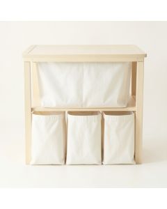Elm Bend Laundry Sorting Station With Plain Removable Bags - Ivory (synthetic illustration; no displayed measurements)