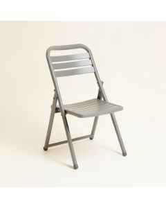 Reed Arc Folding Outdoor Chair - Gray (synthetic illustration; no displayed measurements)