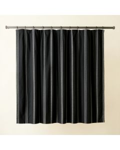 Ash Crossing Shower Curtain Hanging Flat From A Plain Rod - Black (synthetic illustration; no displayed measurements)