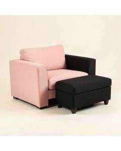 Kids Single Armrest Couch Sofa With Ottoman (synthetic illustration; no displayed measurements)