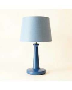 Maple Branch Table Lamp With A Plain Fabric Shade - Blue (synthetic illustration; no displayed measurements)