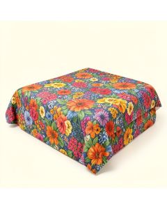 Bohemian Retro Colorful Flowers Duvet Cover Set (synthetic illustration; no displayed measurements)