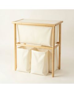 Shore Crossing Laundry Sorting Station With Plain Removable Bags - Cream (synthetic illustration; no displayed measurements)