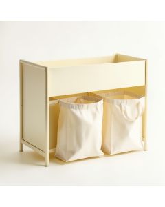 Moss Crest Laundry Sorting Station With Plain Removable Bags - Cream (synthetic illustration; no displayed measurements)