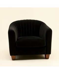 Reed Bend Upholstered Armchair - Black (synthetic illustration; no displayed measurements)
