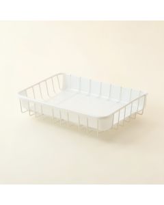 Dune Bluff Empty Under-Desk Cable Tray - White (synthetic illustration; no displayed measurements)