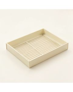 Cove Edge Empty Under-Desk Cable Tray - Ivory (synthetic illustration; no displayed measurements)