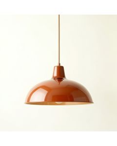Bay Crest Pendant Light Suspended From One Plain Cable - Terracotta (synthetic illustration; no displayed measurements)