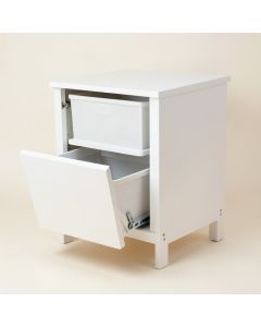 Juniper Bridge Freestanding Pull-Out Hamper Cabinet - White (synthetic illustration; no displayed measurements)