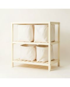 Holly Crest Laundry Sorting Station With Plain Removable Bags - Cream (synthetic illustration; no displayed measurements)