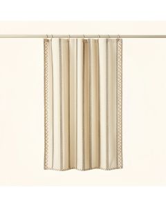 Flint Falls Shower Curtain Hanging Flat From A Plain Rod - Ivory (synthetic illustration; no displayed measurements)