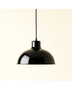 Slate Crest Pendant Light Suspended From One Plain Cable - Black (synthetic illustration; no displayed measurements)