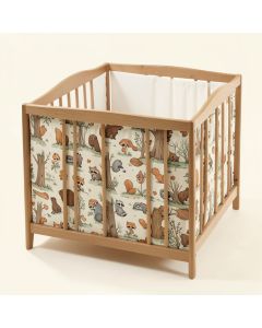 Acorn Woodland Fox Raccoon Squirrel And Bear Baby Nursery 3 Piece Crib Bedding Set (synthetic illustration; no displayed measurements)