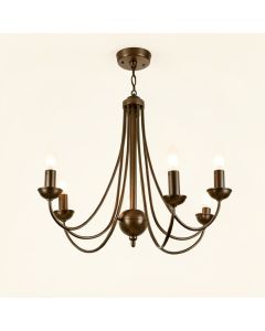 Forada 5 - Light Shaded Wagon Wheel Chandelier (synthetic illustration; no displayed measurements)