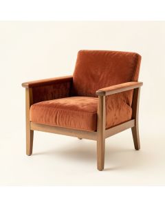 Heath Brook Upholstered Armchair - Terracotta (synthetic illustration; no displayed measurements)