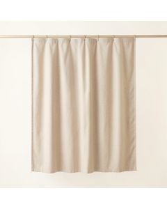 Hazel Bluff Shower Curtain Hanging Flat From A Plain Rod - Beige (synthetic illustration; no displayed measurements)