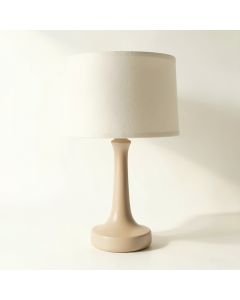Vale Brook Table Lamp With A Plain Fabric Shade - Beige (synthetic illustration; no displayed measurements)