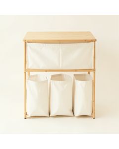 Flint Branch Laundry Sorting Station With Plain Removable Bags - Ivory (synthetic illustration; no displayed measurements)