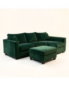 Tyrell 115 '' Wide Velvet Reversible Sleeper Sofa & Chaise With Ottoman (synthetic illustration; no displayed measurements)