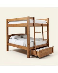 Full Over Full Bunk Bed With Twin Size Trundle (synthetic illustration; no displayed measurements)
