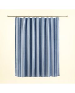 Fern Crest Shower Curtain Hanging Flat From A Plain Rod - Blue (synthetic illustration; no displayed measurements)