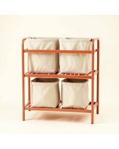 Fern Bridge Laundry Sorting Station With Plain Removable Bags - Terracotta (synthetic illustration; no displayed measurements)