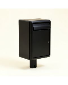 Stratford All-In-One , Medium , Plastic , Mailbox & Post Combo , Black (synthetic illustration; no displayed measurements)