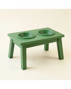 Harbor Branch Pet Feeding Stand With Two Plain Empty Bowls - Green (synthetic illustration; no displayed measurements)