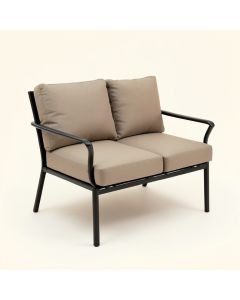 Keating 55 '' Wide Outdoor Loveseat With Cushions (synthetic illustration; no displayed measurements)